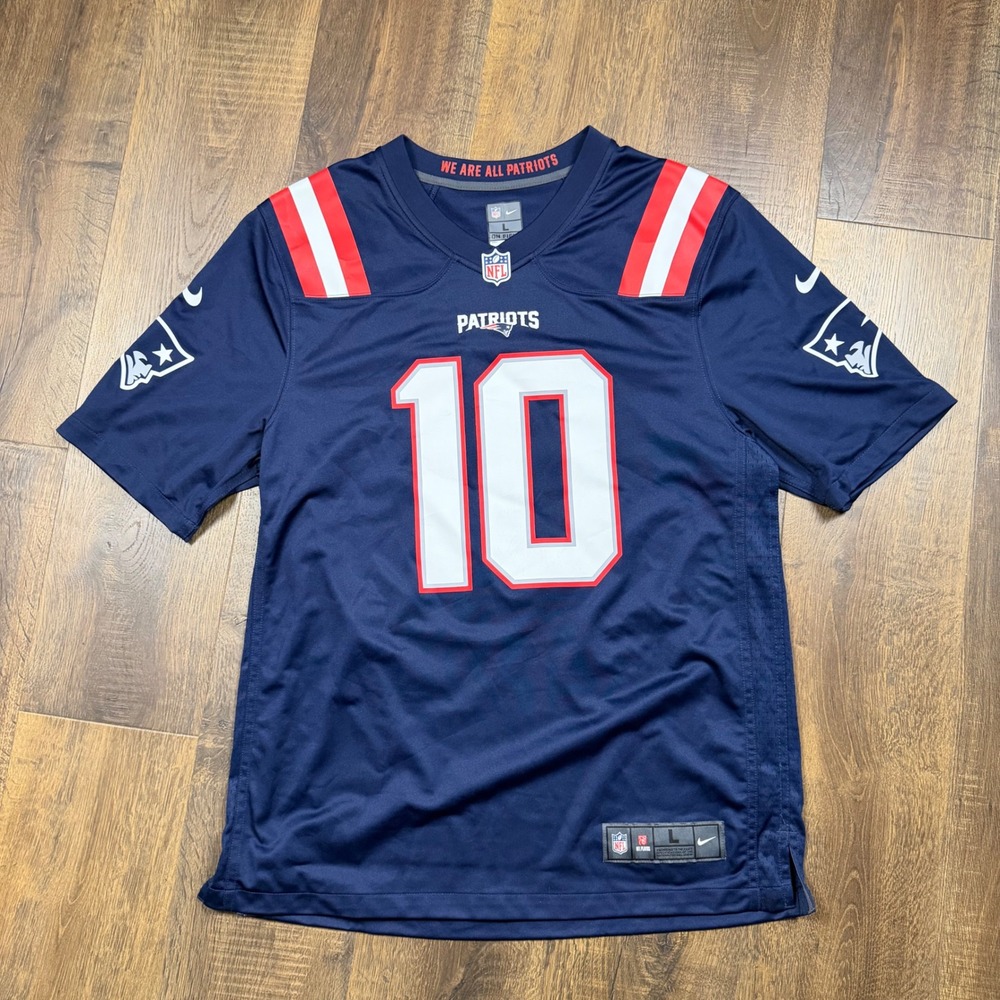 Nike New England Patriots Mac Jones 10 NFL On-Field Jersey Mens Large Navy Blue